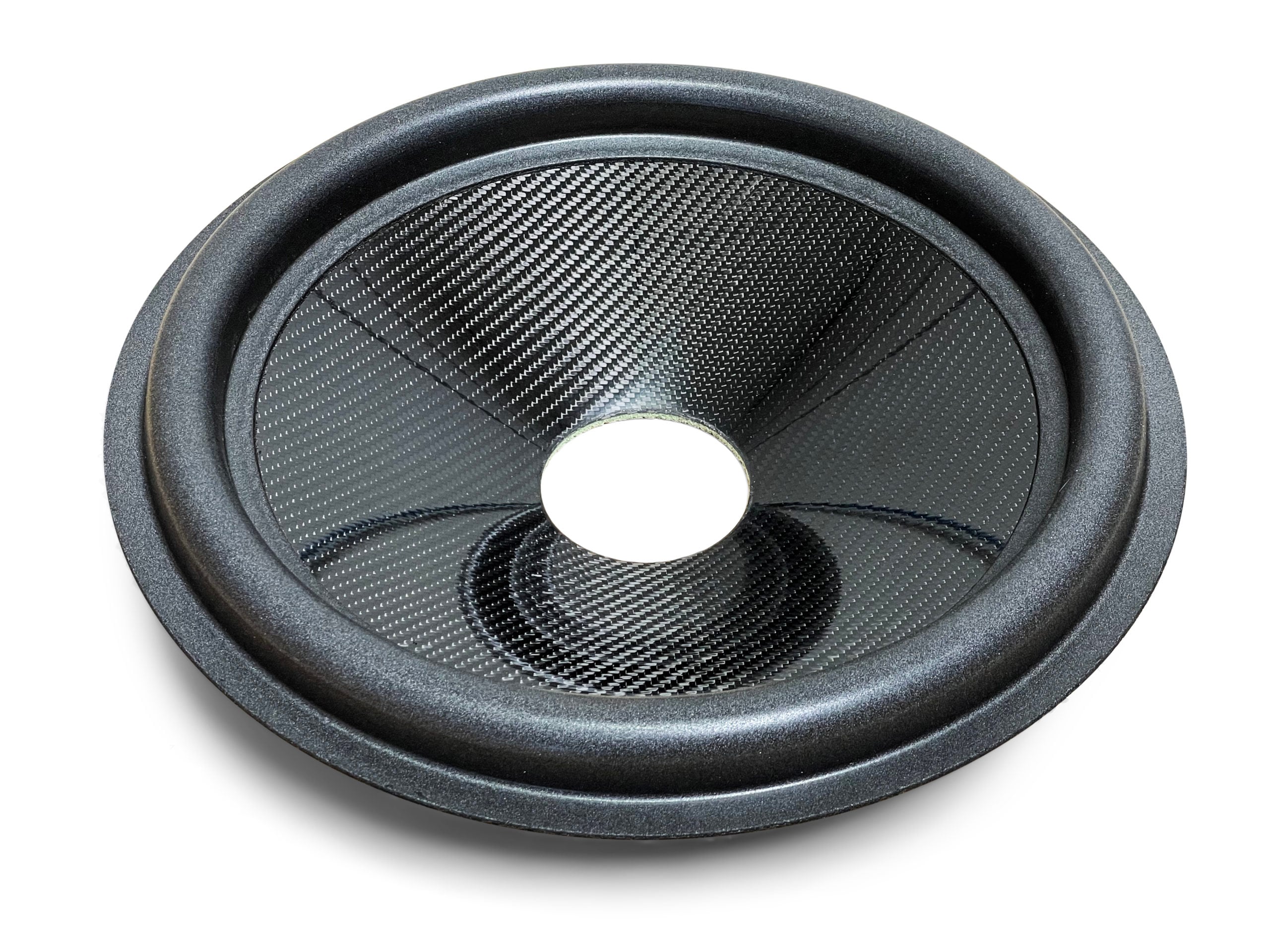 15″ Carbon Fiber Subwoofer Cone - U Roll - Shallow Cone Body - 3″ Opening